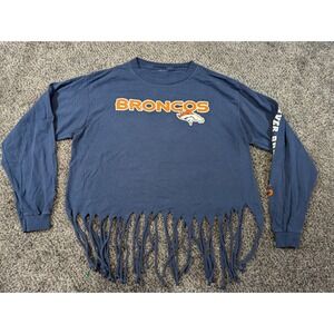 Vintage Denver Broncos  Shirt‎ Adult Large Tasseled Hand Cut Western Rodeo